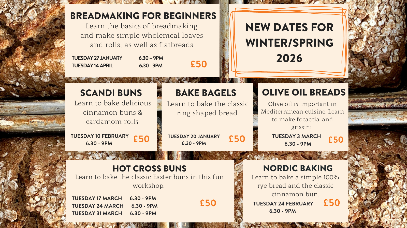 Autumn/Wonter Collection of dates for workshops 